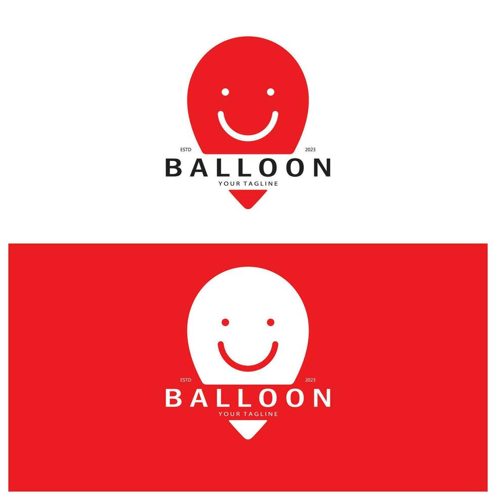 simples balão logotipo, para crianças evento, brinquedo comprar, aniversário, feriado vetor