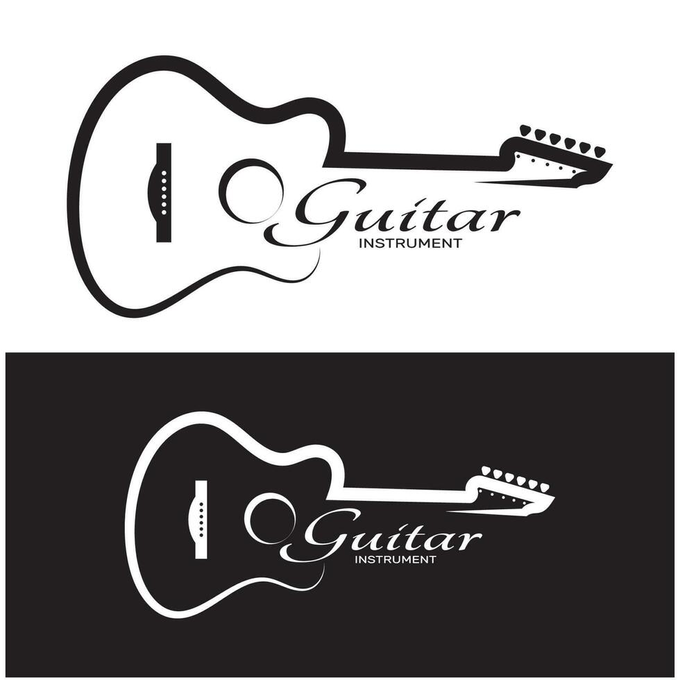 simples musical guitarra instrumento logotipo, para guitarra comprar, música instrumento loja, orquestra, guitarra lições, aplicativos, jogos, música estúdio, vetor