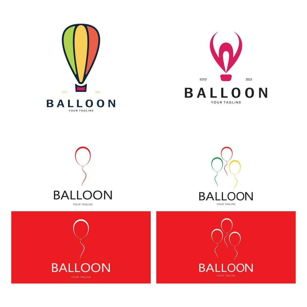 simples balão logotipo, para crianças evento, brinquedo comprar, aniversário, feriado vetor