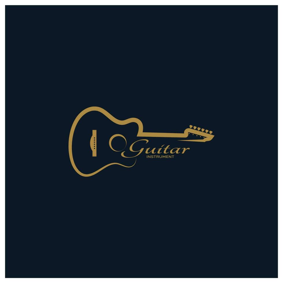 simples musical guitarra instrumento logotipo, para guitarra comprar, música instrumento loja, orquestra, guitarra lições, aplicativos, jogos, música estúdio, vetor