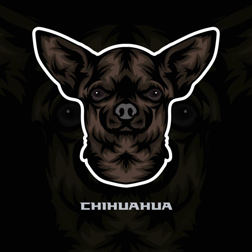 chihuahua cachorro face vetor estoque ilustração, cachorro mascote logotipo, cachorro face logotipo vetor