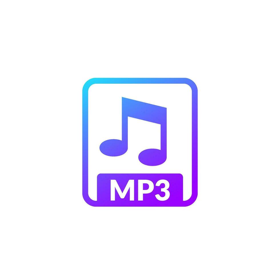 mp3 arquivo, com perdas audio formato ícone vetor