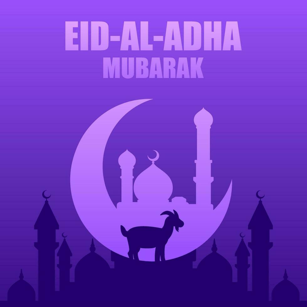 eid al adha vetor ilustração para islamismo cultura. qurban Projeto do bode e mesquita para eid al adha mubarak. islâmico Projeto do qurban para al adha evento celebração dentro muçulmano cultura e islamismo religião