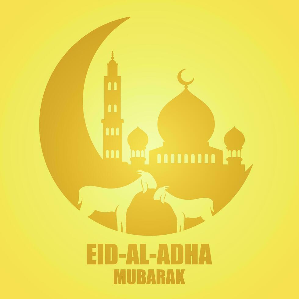 eid al adha vetor ilustração para islamismo cultura. qurban Projeto do bode e mesquita para eid al adha mubarak. islâmico Projeto do qurban para al adha evento celebração dentro muçulmano cultura e islamismo religião