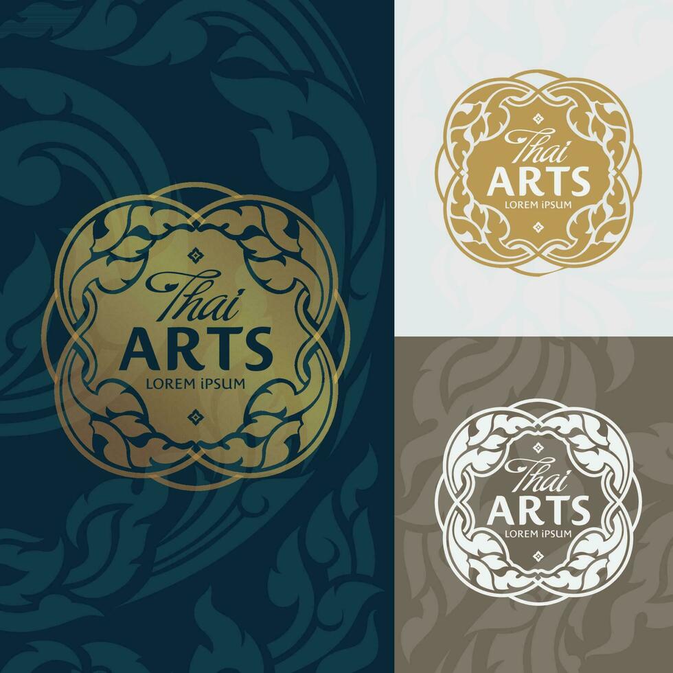 logotipo tailandês arte tradicional conceito Projeto fundo vetor