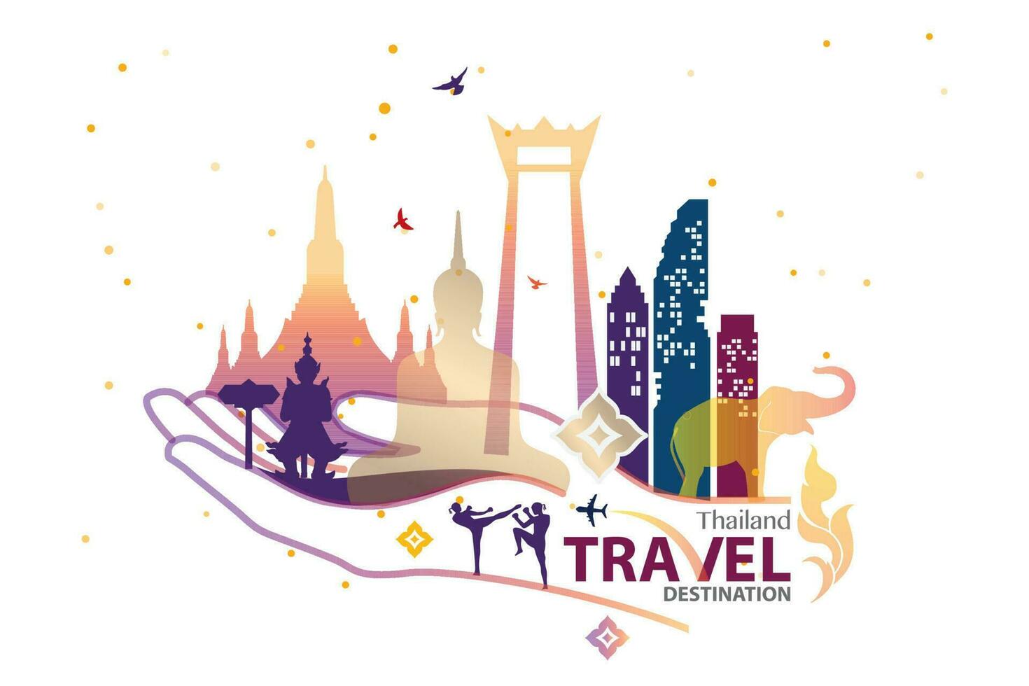 Tailândia viagem destino vetor ilustração