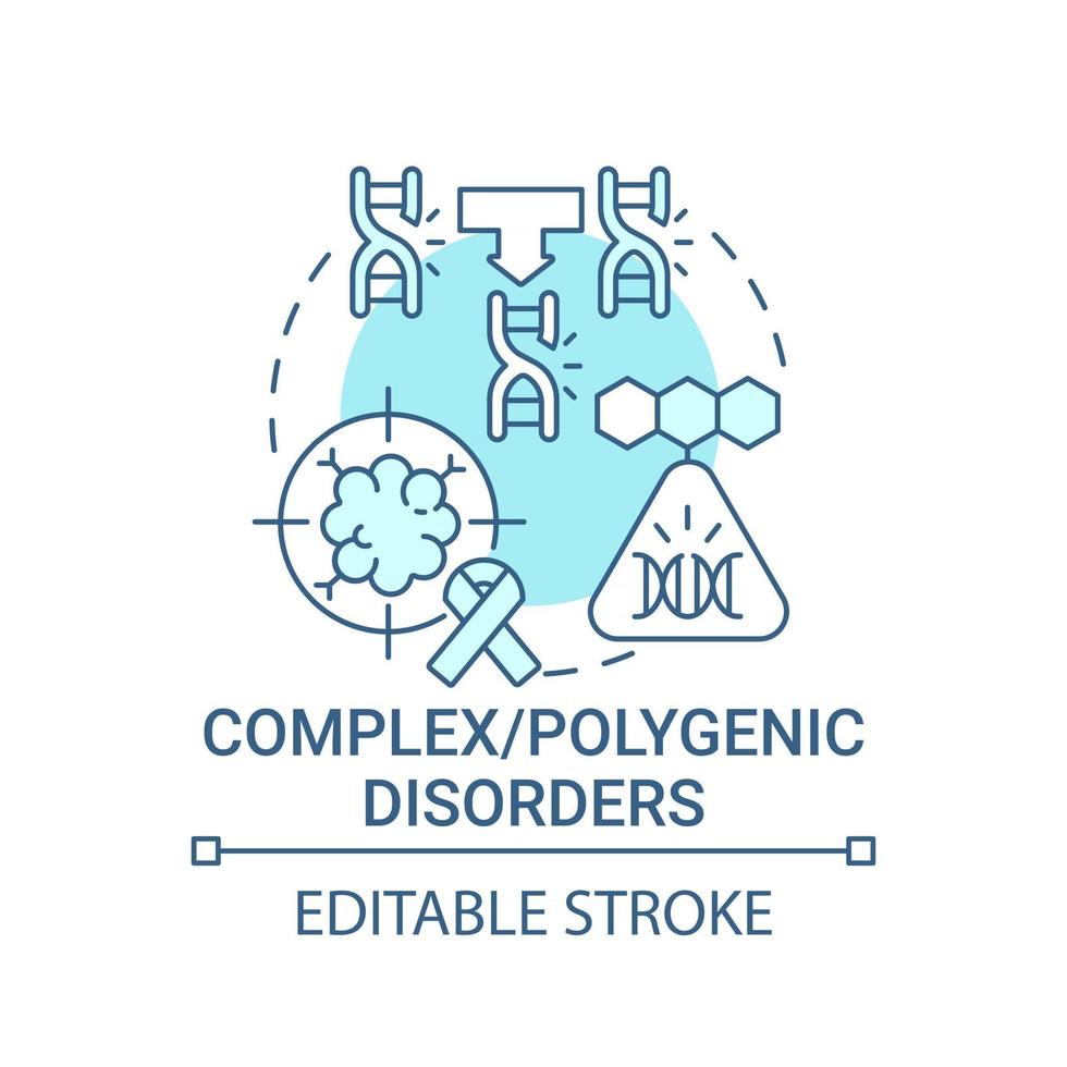ícone de conceito azul de distúrbios poligênicos vetor