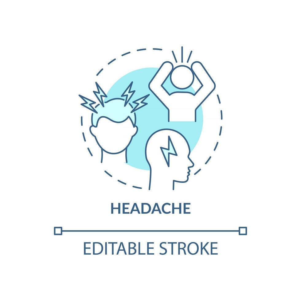 ícone do conceito de dor de cabeça vetor