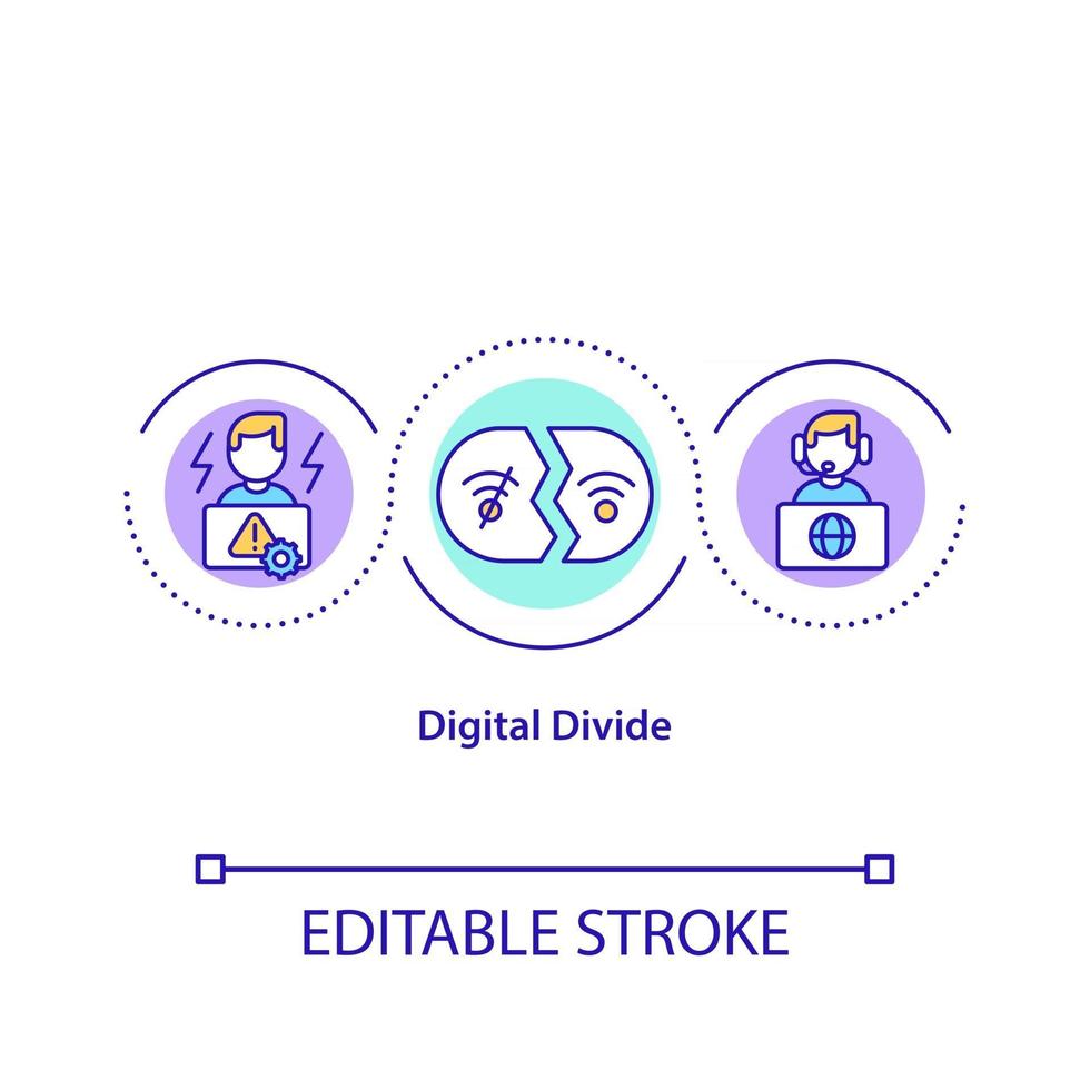 ícone do conceito de divisão digital vetor