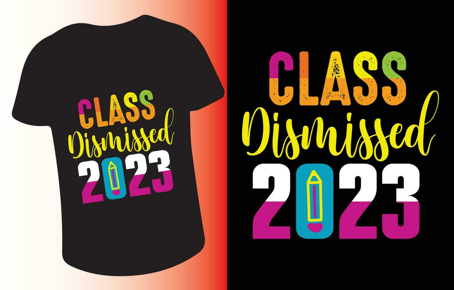 classe demitido 2023 Projeto para camiseta, cartões, quadro, Armação obra de arte, telefone casos, bolsas, canecas, adesivos, copos, impressão etc. vetor