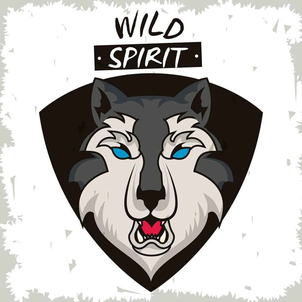 design criativo do espírito do lobo selvagem vetor
