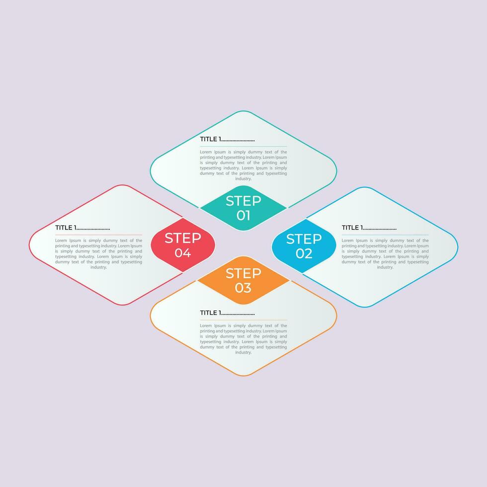 4 passos infográficos modelo Projeto vetor