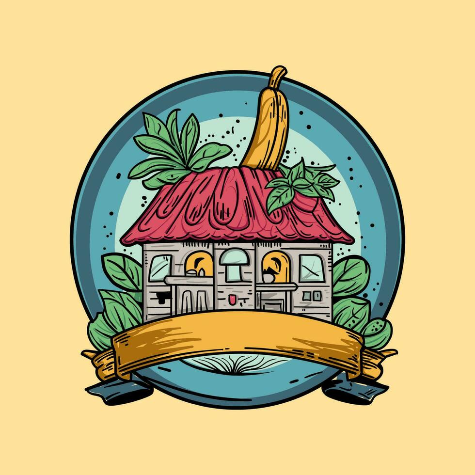 batido casa Barra logotipo vetor ilustração e mão desenhado