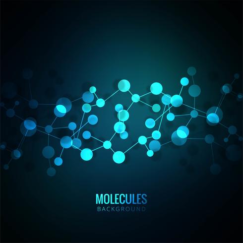 Vetor de fundo abstrato azul moléculas