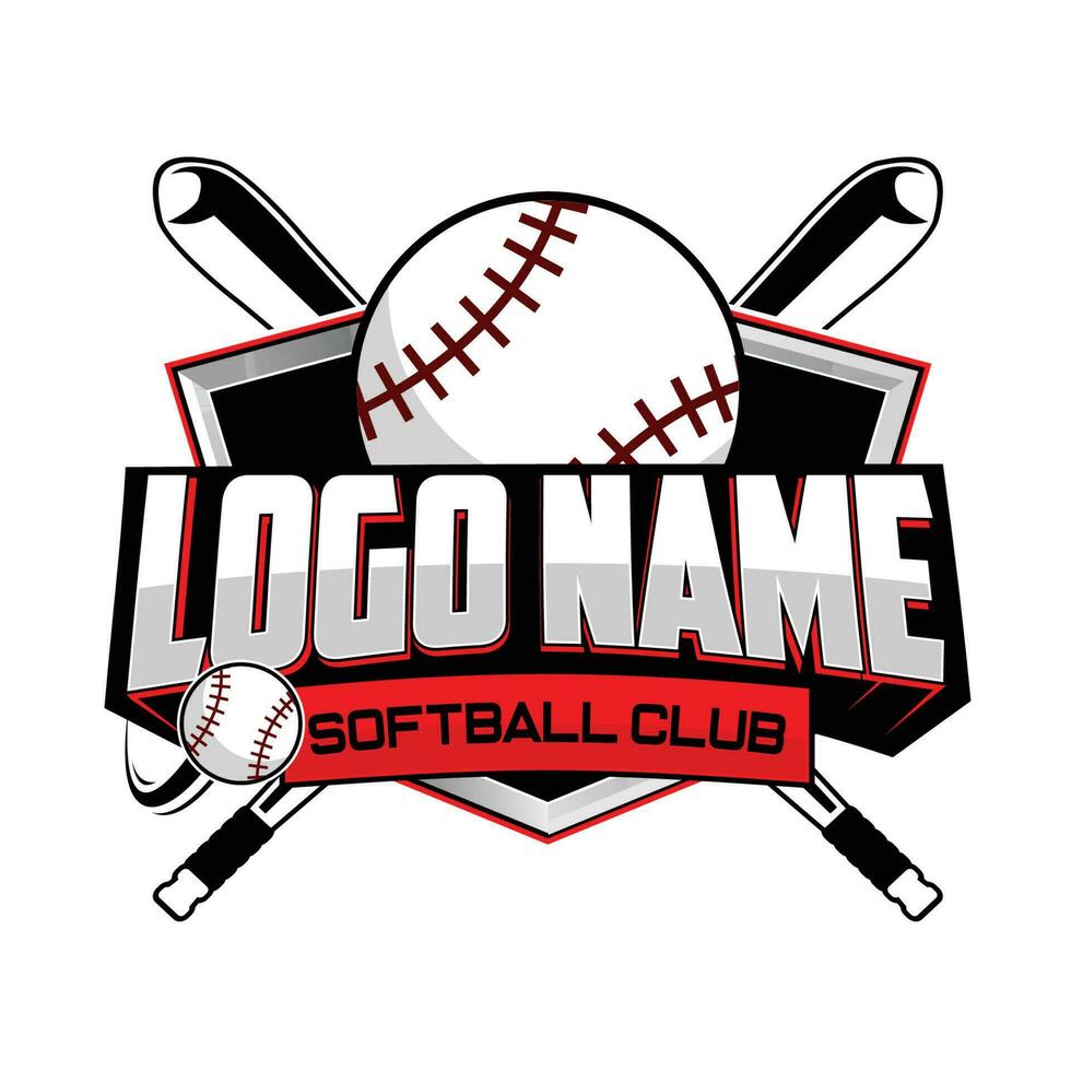 softbol clube ou comunidade logotipo crachá em branco fundo vetor