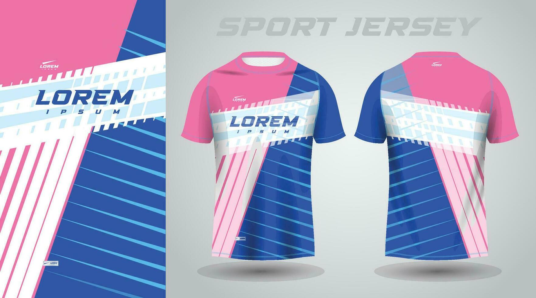 azul Rosa camisa futebol futebol esporte jérsei modelo Projeto brincar vetor