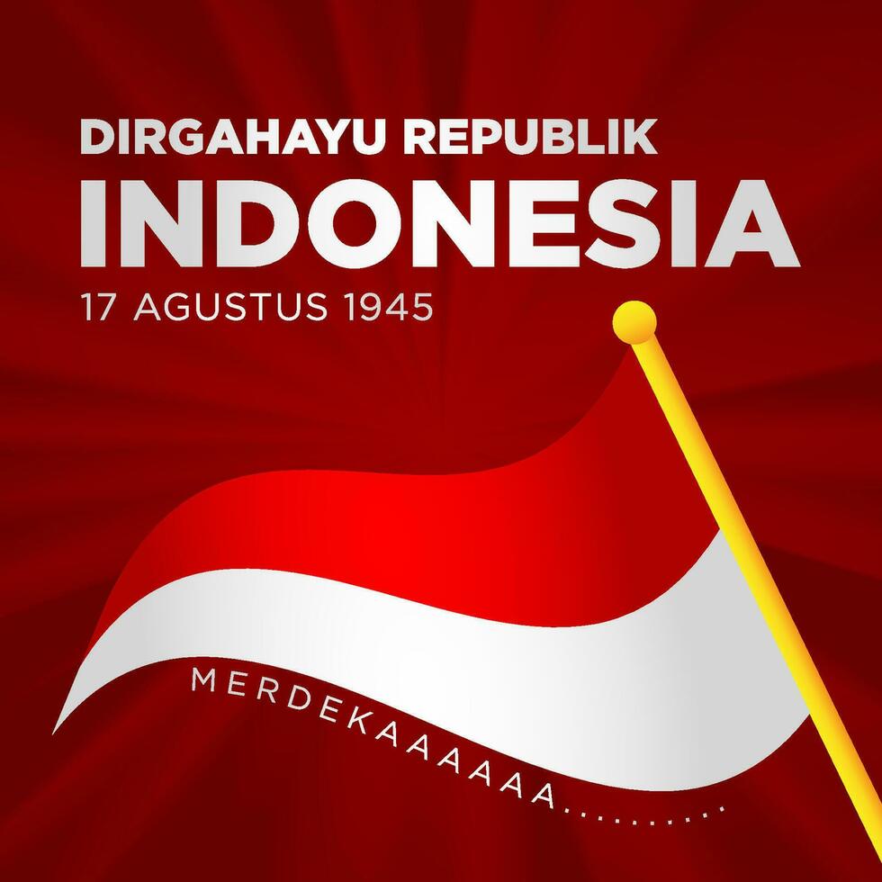longevidade república do Indonésia 17 agosto 1945 independência dia social meios de comunicação modelo Projeto vetor