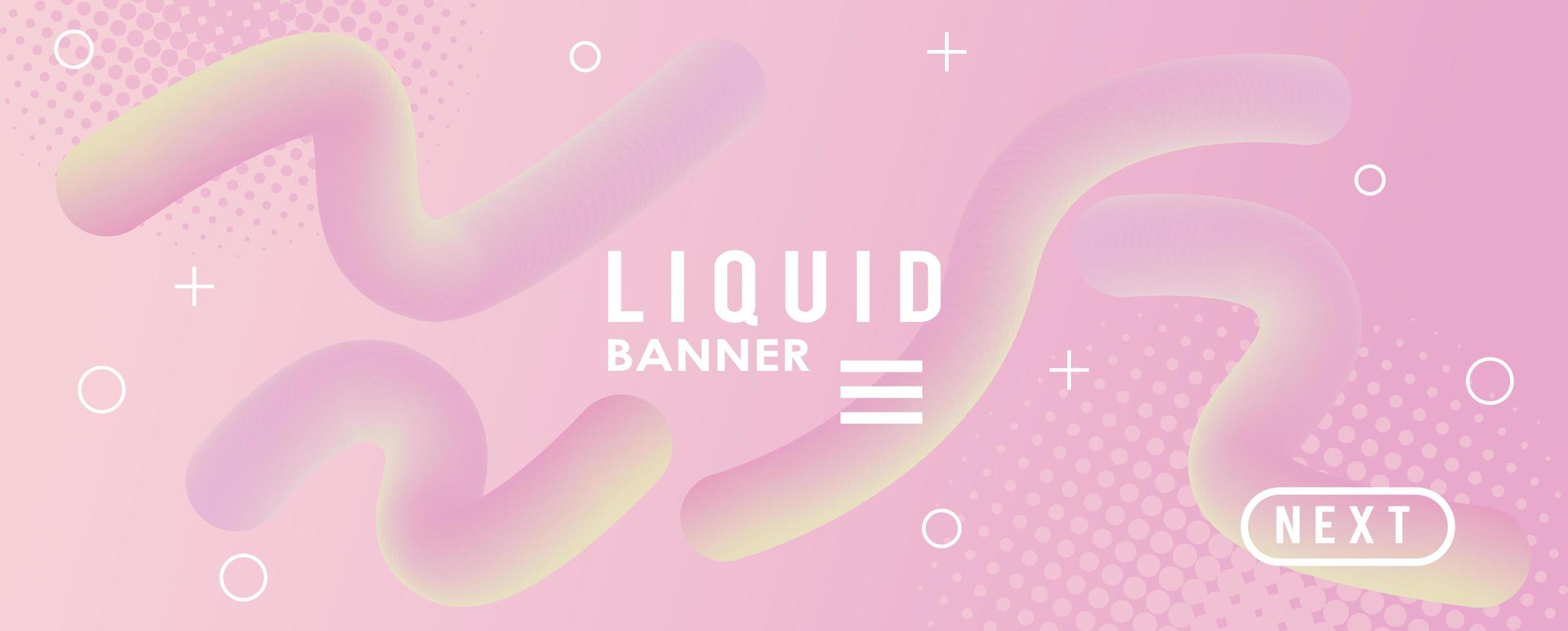 banner gradiente colorido líquido e ondas vetor