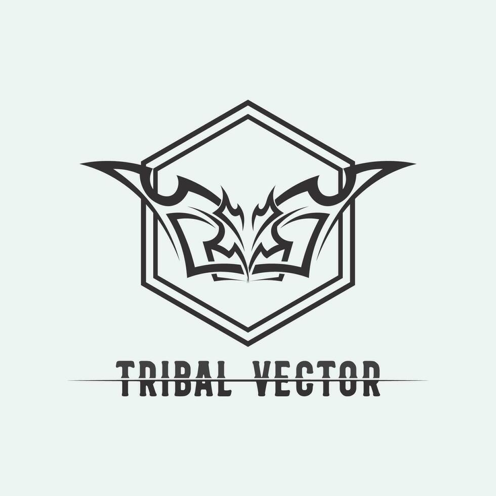 tribal, clássico, preto, étnico, ícone, tatuagem, vetorial, ilustração, logotipo, desenho vetor