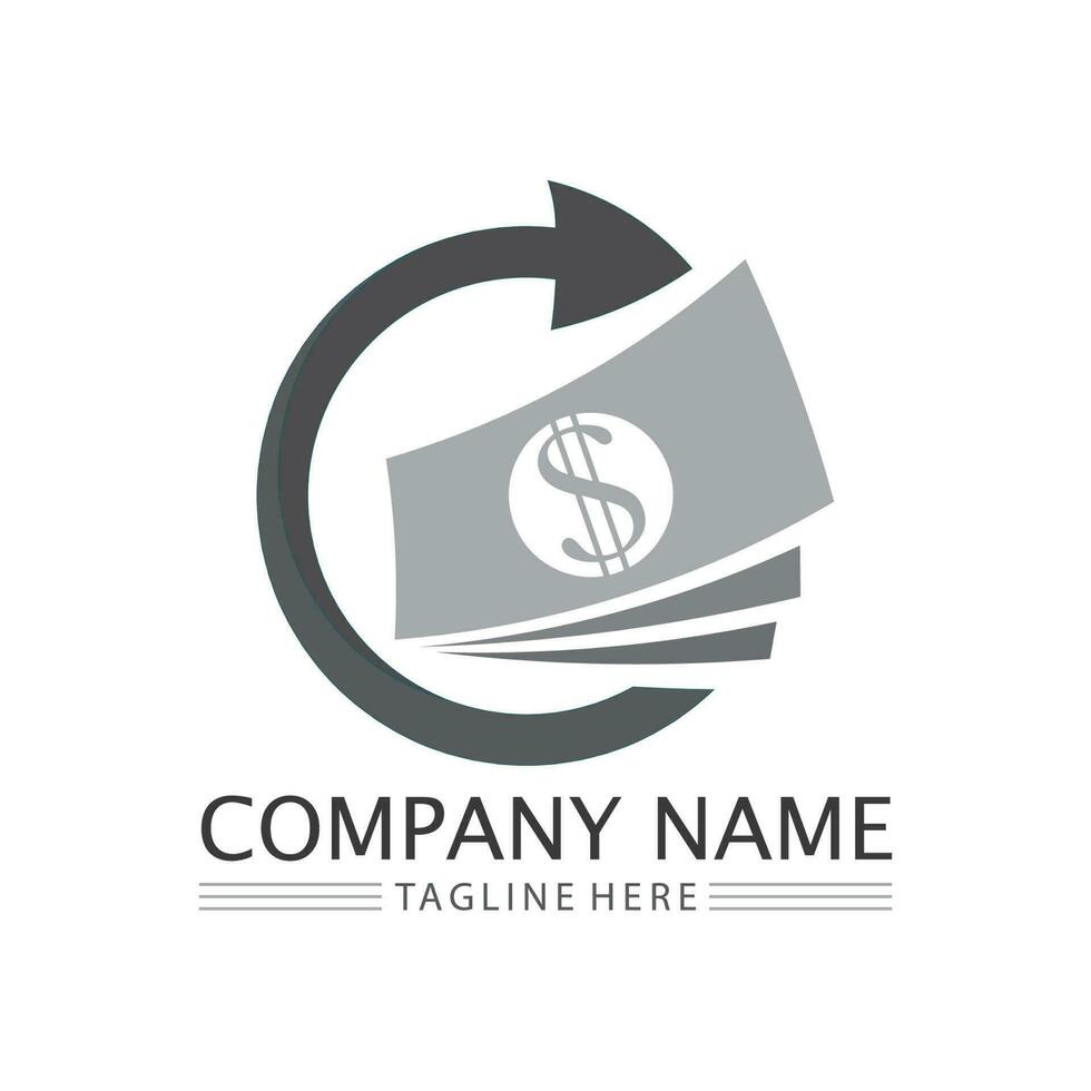 logotipo de dinheiro e ilustração vetorial de design de ícone vetor