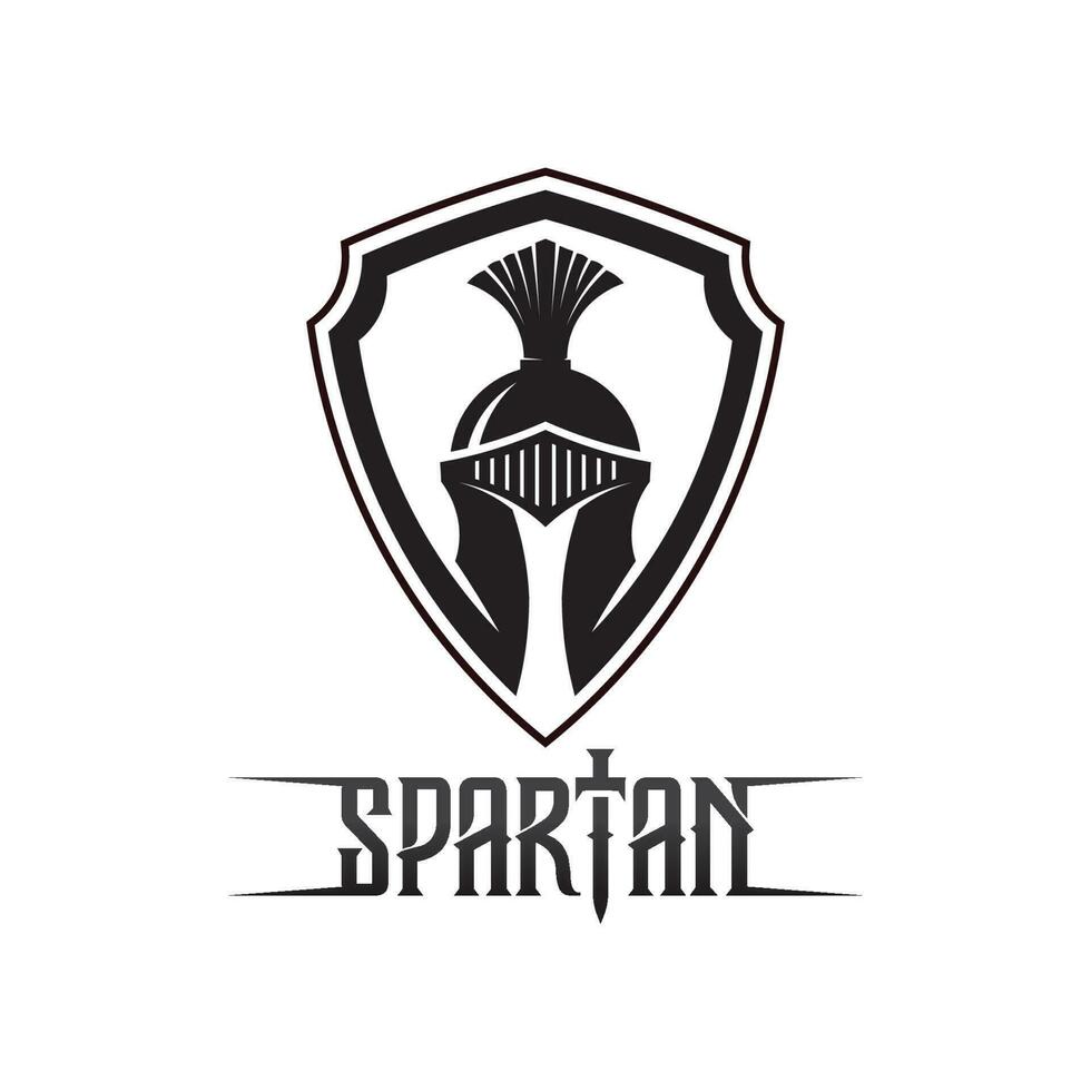 vetor de design de ícone de logotipo de capacete espartano e gladiador