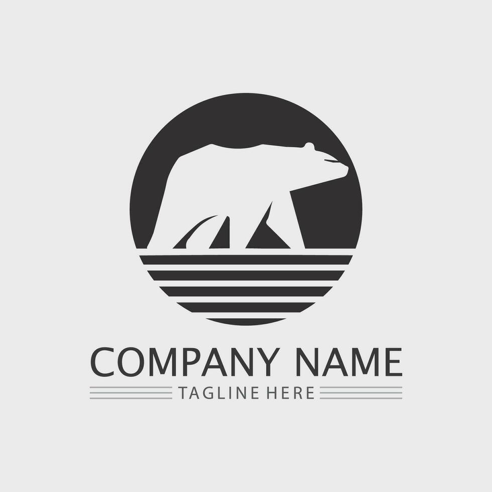 Urso logotipo e animal vetor Projeto gráfico ilustração