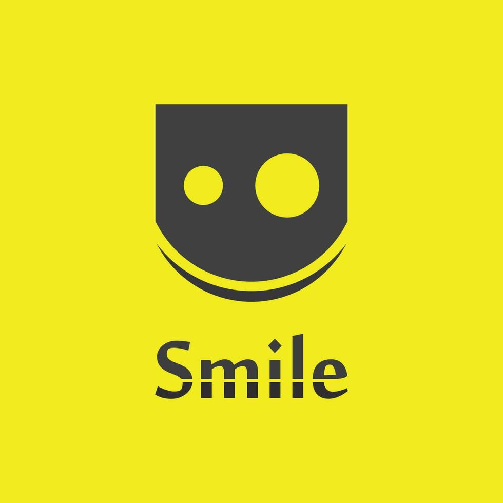 ícone de sorriso, sorriso, design de vetor de logotipo negócios de emoticons felizes, design engraçado e felicidade de emoji de vetor