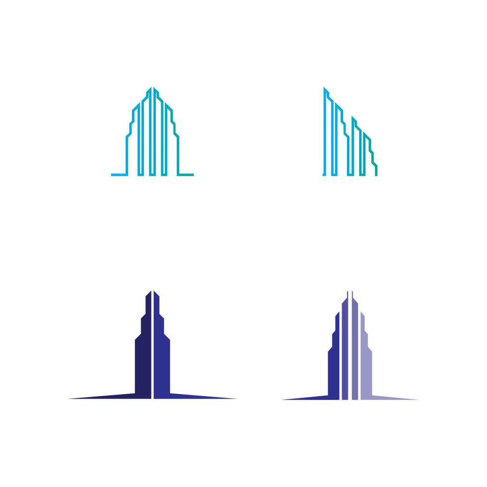 modelo de ícones de logotipo de imóveis e edifícios residenciais vetor