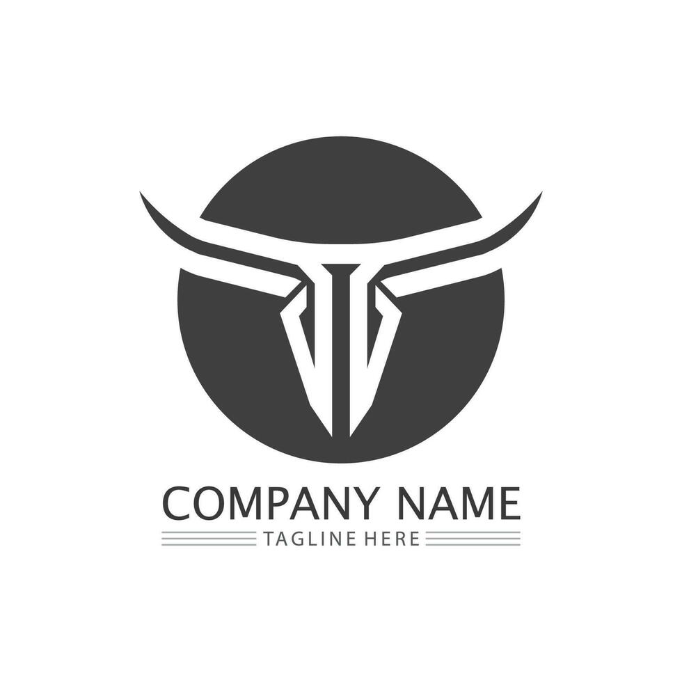 aplicativo de ícones de logotipo e símbolo de chifre de touro vetor