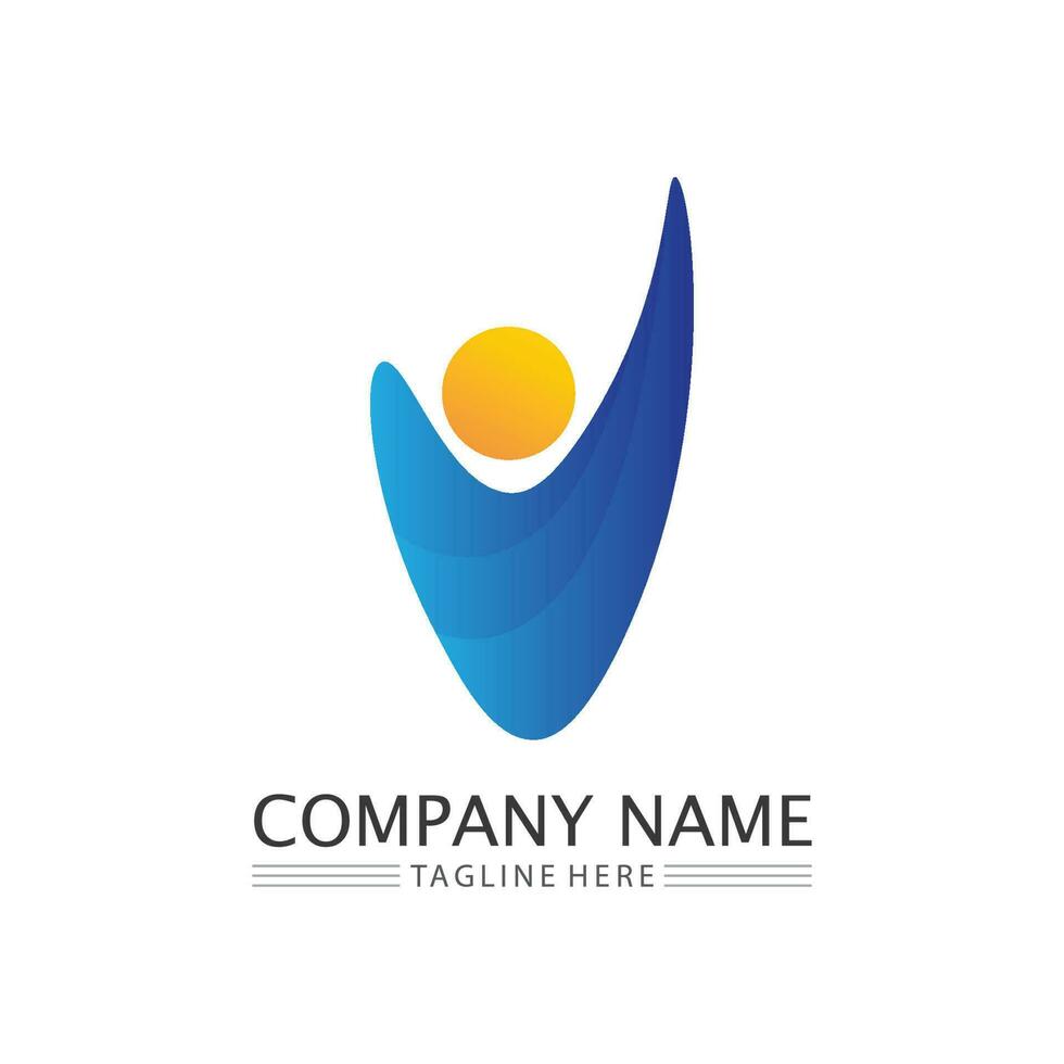 logotipo de pessoas, equipe, sucesso de pessoas, trabalho, grupo e comunidade, vetor de logotipo de empresa e empresa de grupo e cuidados de design, ícone de família logotipo de sucesso