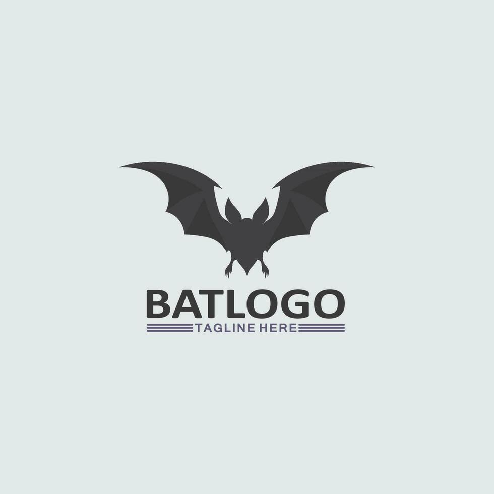 animal e vetor do logotipo de morcego, asas, preto, halloween, vampiro, gótico, ilustração, desenho ícone de morcego