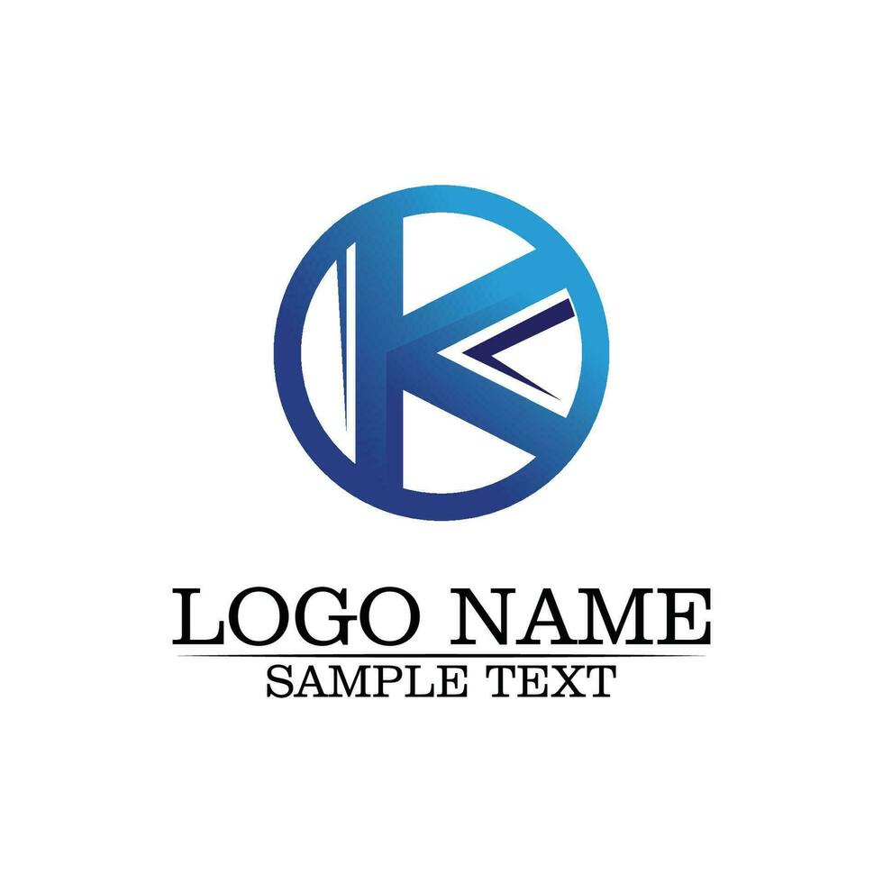 k letra k design de logotipo e vetor