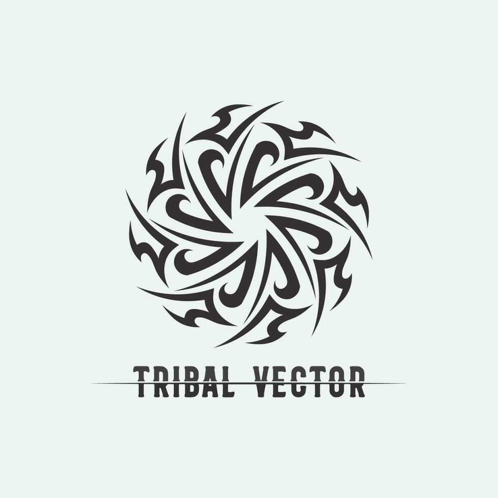 tribal, clássico, preto, étnico, ícone, tatuagem, vetorial, ilustração, logotipo, desenho vetor