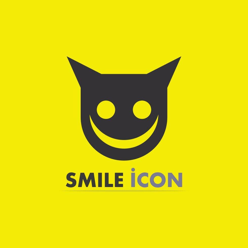 ícone de sorriso, sorriso, design de vetor de logotipo negócios de emoticons felizes, design engraçado e felicidade de emoji de vetor