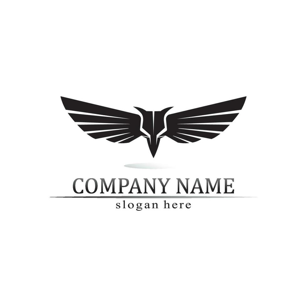 asas logotipo o negócio e Projeto animal asas vetor velozes pássaro símbolo ícone mosca
