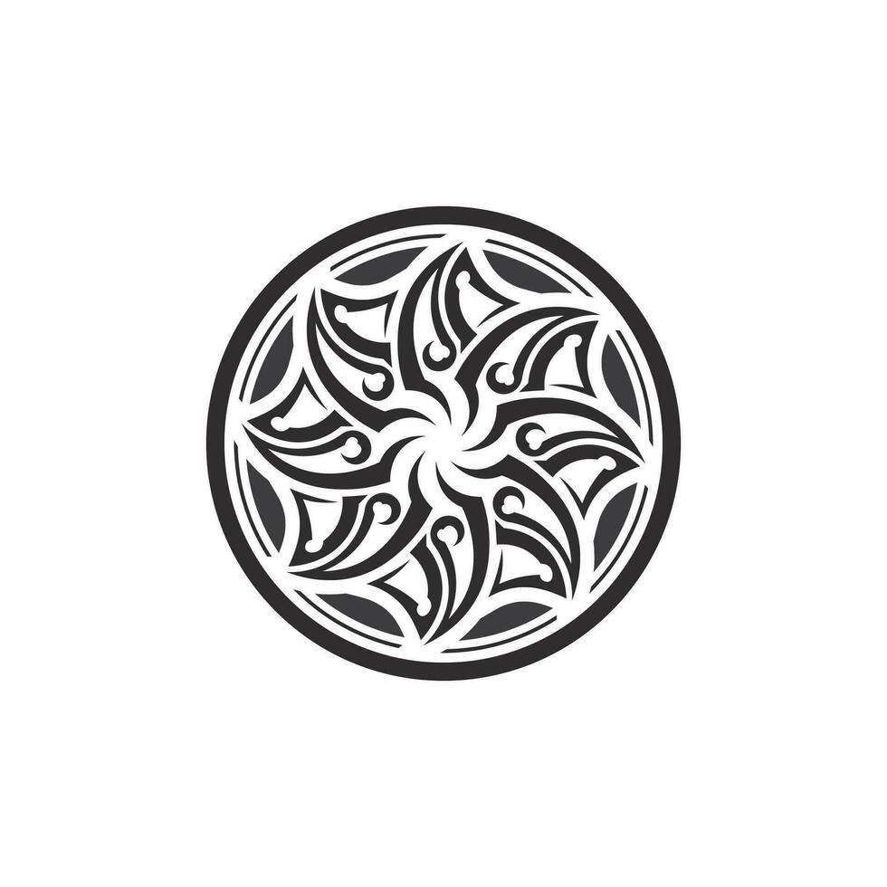 ícone de design de logotipo de vetor tribal preto e sinal tribal