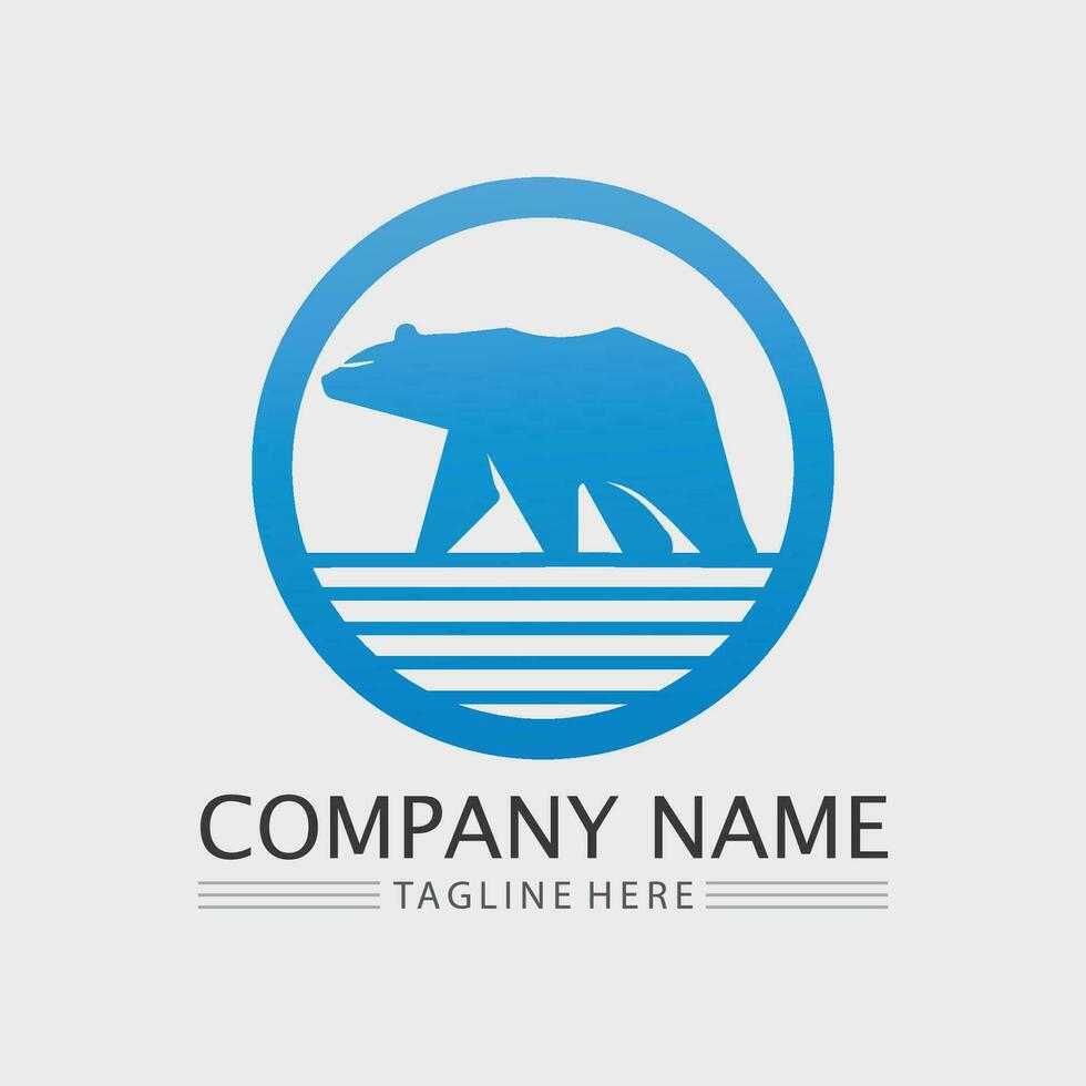 Urso logotipo e animal vetor Projeto gráfico ilustração