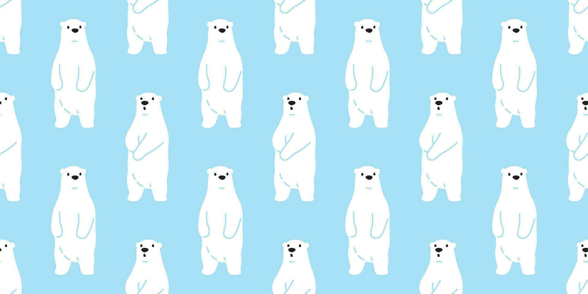 Urso desatado padronizar vetor polar Urso cachecol isolado desenho animado ilustração telha fundo repetir papel de parede