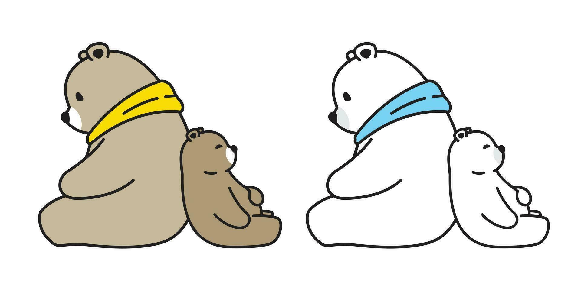 Urso vetor polar Urso sentado dormindo desenho animado personagem ícone logotipo ilustração