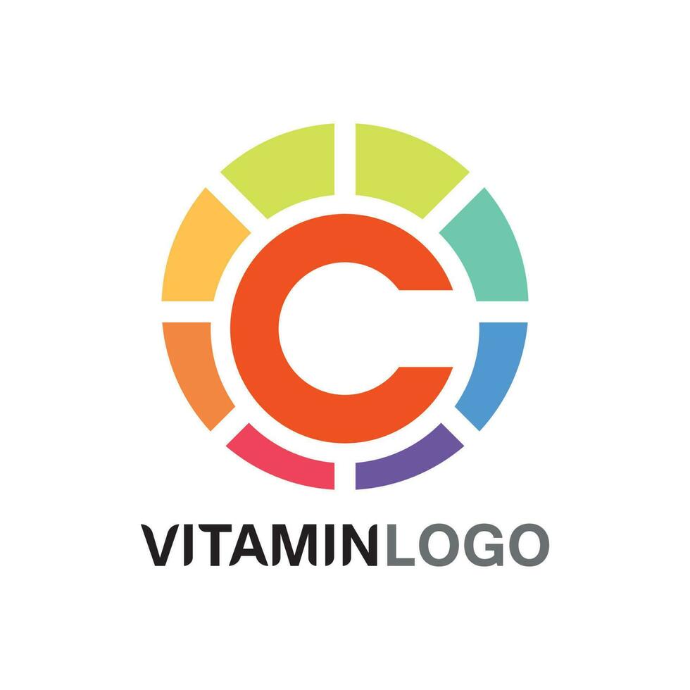 design de vetor de logotipo de vitamina c ícone de vetor saúde nutrição