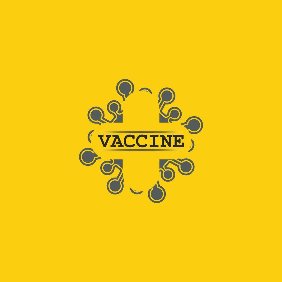 vetor de vírus corona virus logo, logo vaccin, ícone de bactéria infecciosa e saúde perigo distanciamento social pandemia covid 19