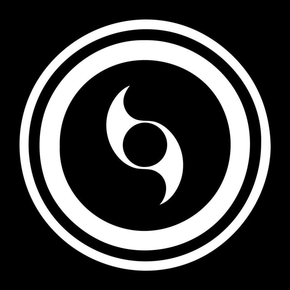 yin e yang ícone. vetor ilustração. branco em a Preto.