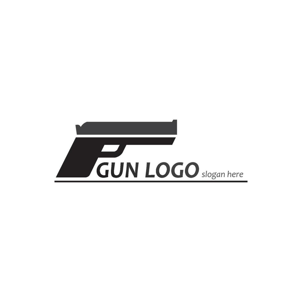 logotipo da arma e exército soldado atirador tiro ilustração vetorial revólver de tiro militar vetor