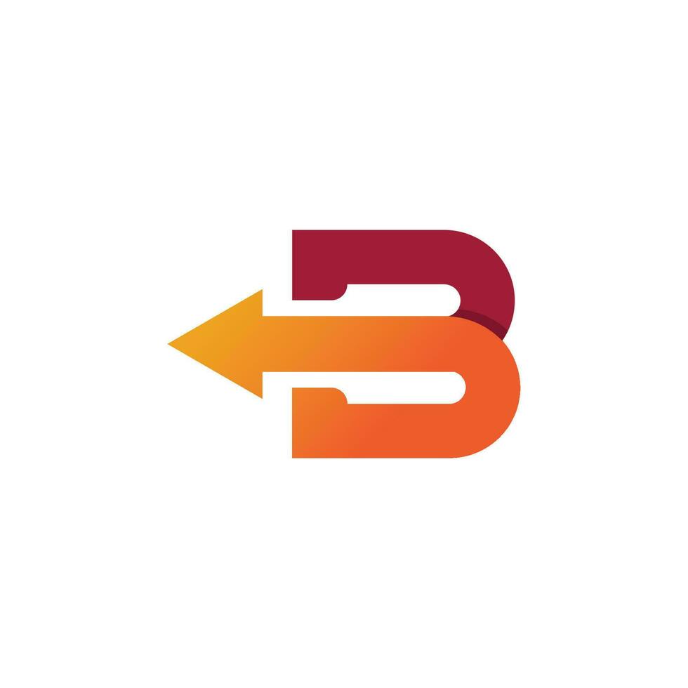 letra b design de logotipo com conceito moderno. modelo de ilustração vetorial ícone letra b vetor