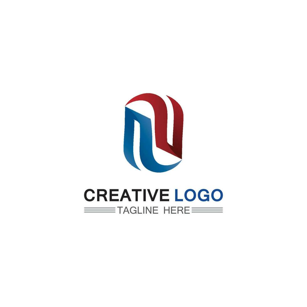 n fonte do logotipo empresa logotipo negócio e letra inicial n desenho vetor e letra para logotipo