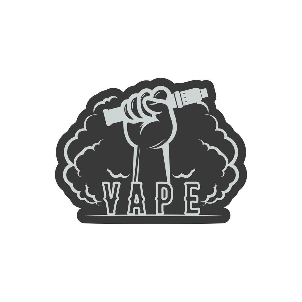 vetor de fumaça de ícone de logotipo de vapor e vapor e cenografia para dispositivo de vaporização de vapor e fumaça moderna de estilo de vida