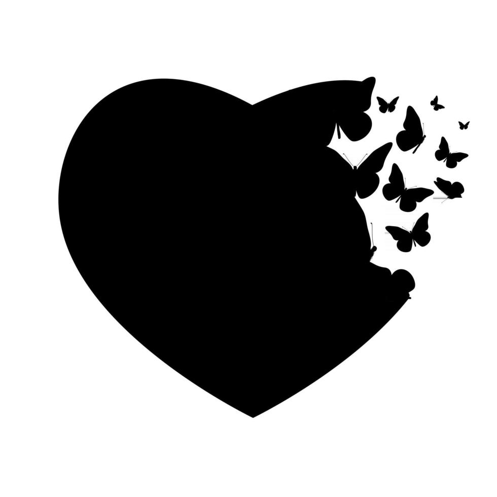 fundo abstrato com o símbolo do coração feito de borboleta vetor