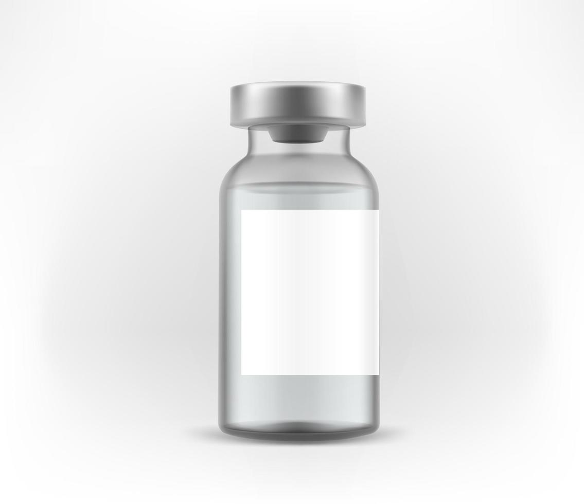 simulação de vetor de frasco de vidro de vacina