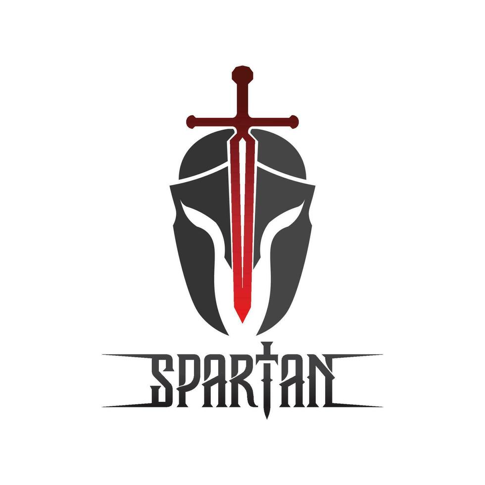 vetor de design de ícone de logotipo de capacete espartano e gladiador