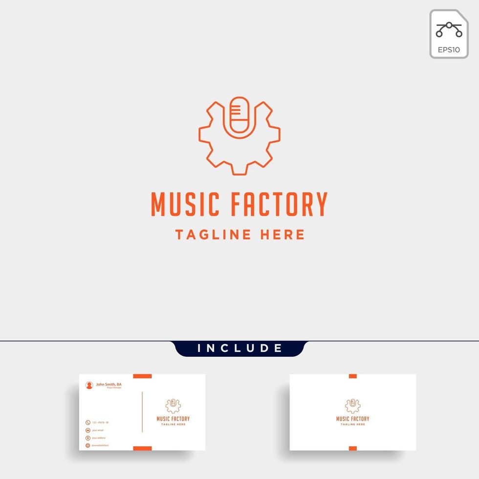 music gear logo design studio fone de ouvido microfone cassete vetor ícone monoline